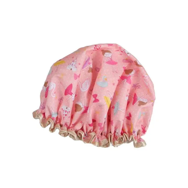 Wholesale Polyester Cotton Waterproof Personalized Reusable Shower Caps Fancy Luxury Shower Cap