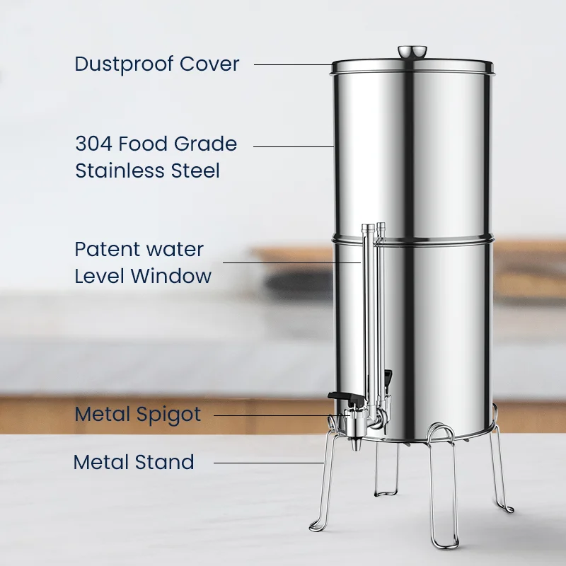 Home Use Water Filter Activated Carbon Water Purifier Chlorine Removal Filter System Stainless Steel Water Filter