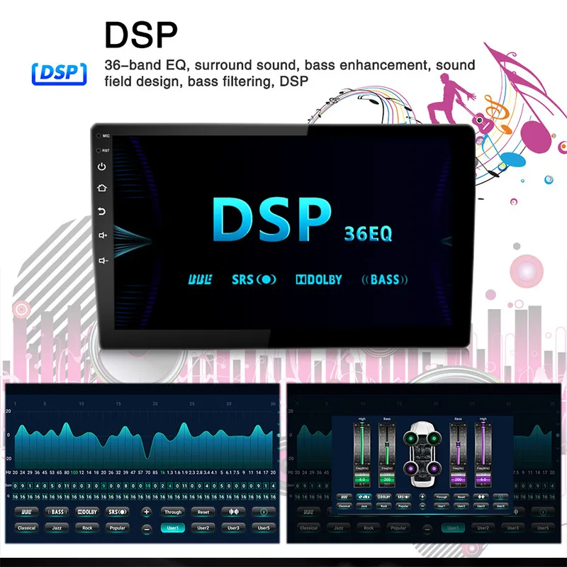 9 Inch Car Monitor IPS Capacitive Touch Screen 2DIN GPS Navigation Android 10.0 4+64GB Car Player