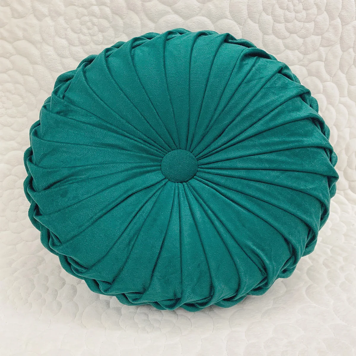 Decorative Round Throw Pillow Handcrafted Pumpkin Velvet Floor Pillow Chair Soft Cushion for Kids Chair Couch