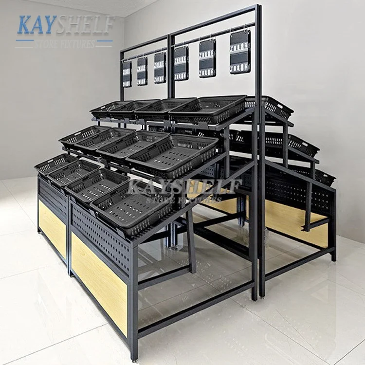 Многофункциональная полка для овощей и фруктов, стойка для супермаркета, витринные полки для продажи