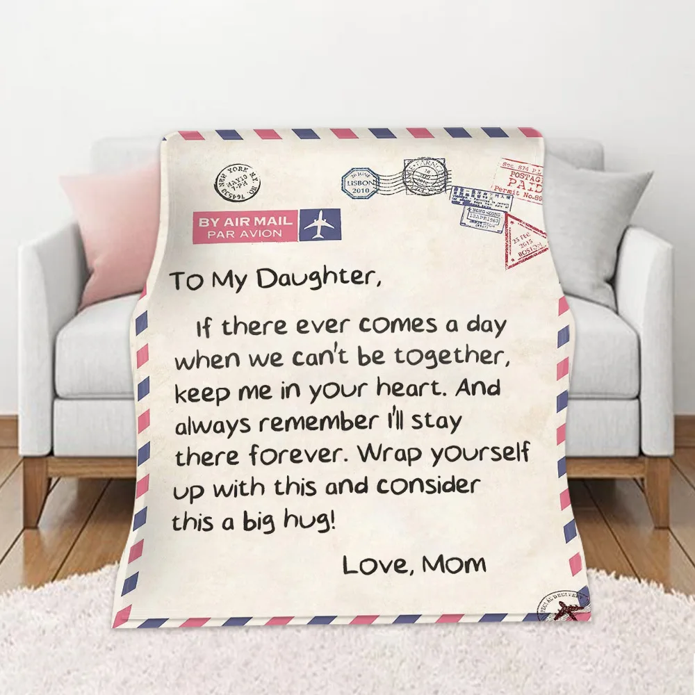 Wholesale Letter Throw Blanket, To Mum Quote Throw Blanket, Throw Blanket Mothers Day Gift