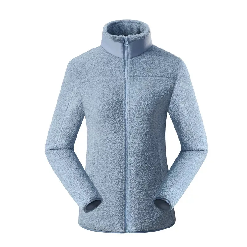 
China clothing supplier customized womens cationic hoodie polar fleece jacket 