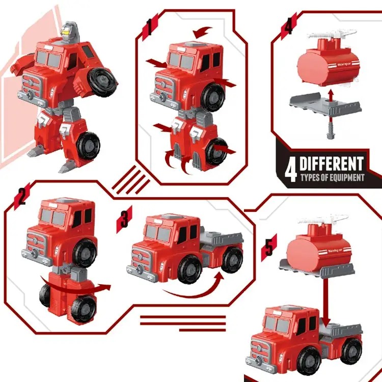 Hot Sell toys Plastic Toy solf bullet Guns with DIY transfer toys fire truck /robot for boy