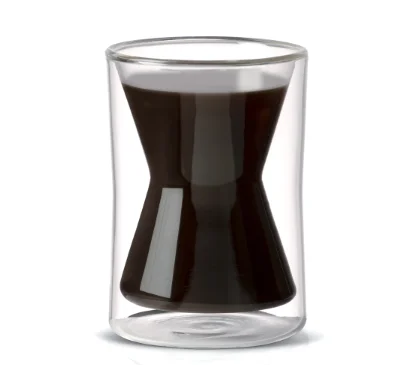 Custom Made Clear Borosilicate Heat-resistant Glass Coffee Milk Mug With Two Layers