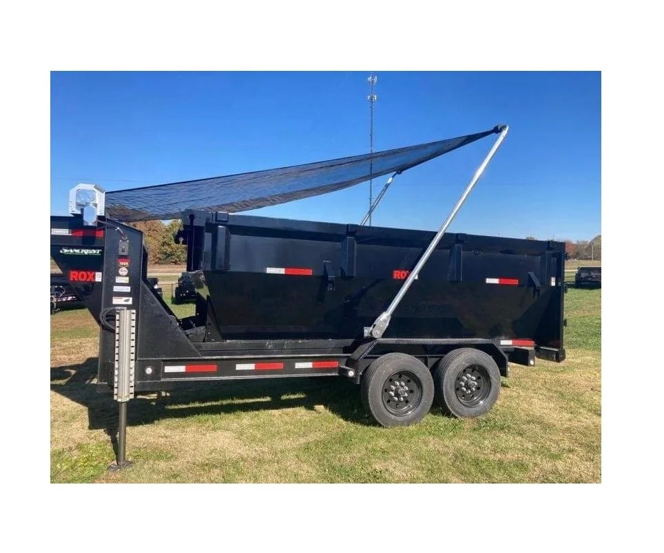 roll off dumpster heavy duty mesh tarps flip system