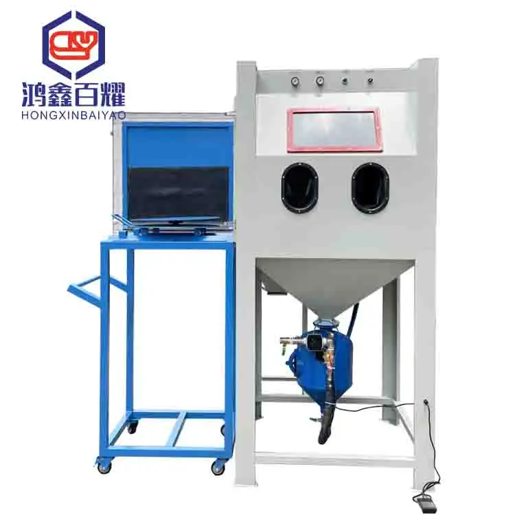 1010 High-pressure environment-friendly manual sandblasting machine Cart Turntable Bag Filter Sandblaster Machine