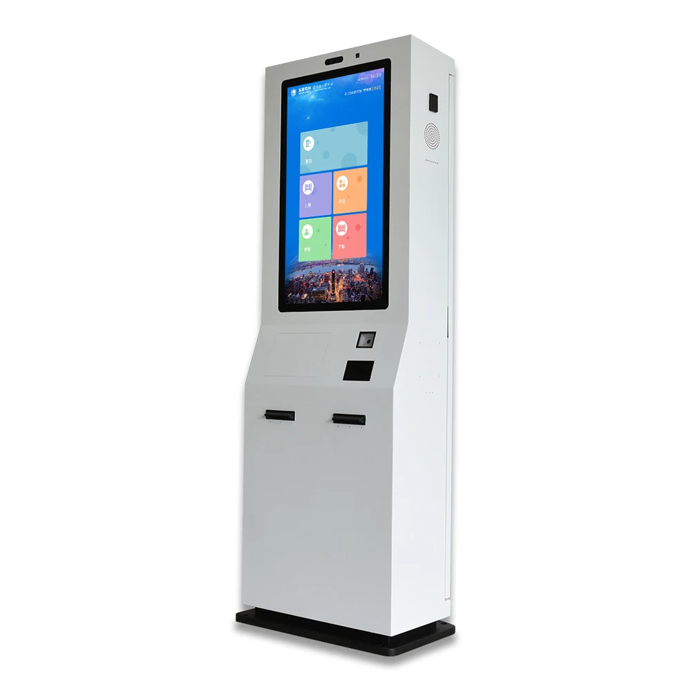 32 Inch outdoor touch screen kiosk outdoor information kiosk with 80mm thermal printer and scanner for payment