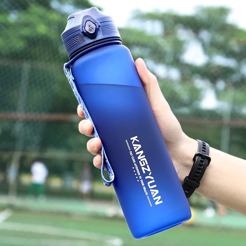 KANGZYUAN Custom Sublimation Printing GYM Sports 32oz Matte Black Water Bottle With One Click Open
