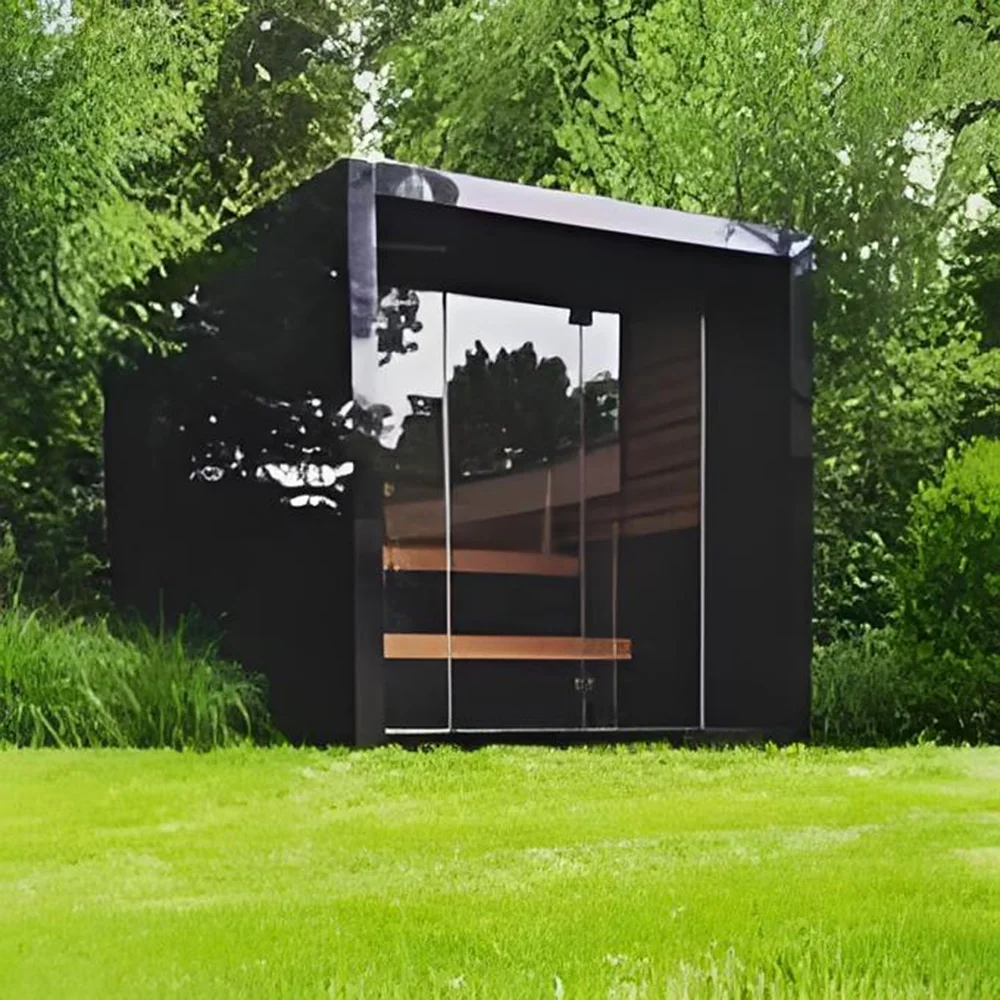 Sauna Factory direct sales outdoor solid wood steam sauna, built-in WIFI controller, Bluetooth speaker, salt brick