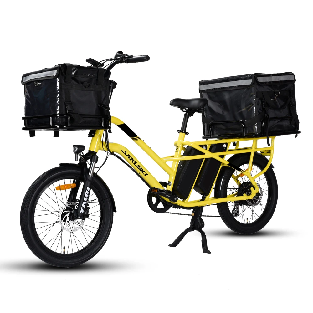 Akkubici 2021 New style 20 inch 7speed 250w 350W dual lithium batteries food cargo delivery electric bike ebike