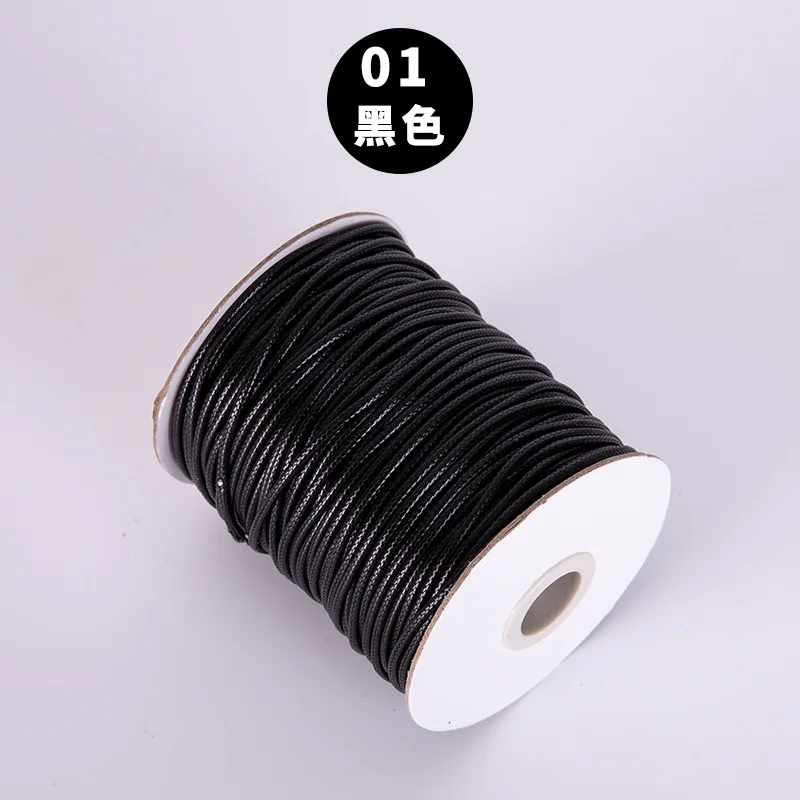 Black Waxed Cotton Roll Cord Waxed Thread Cord String Strap c For Jewelry Making Supplies Wholesale