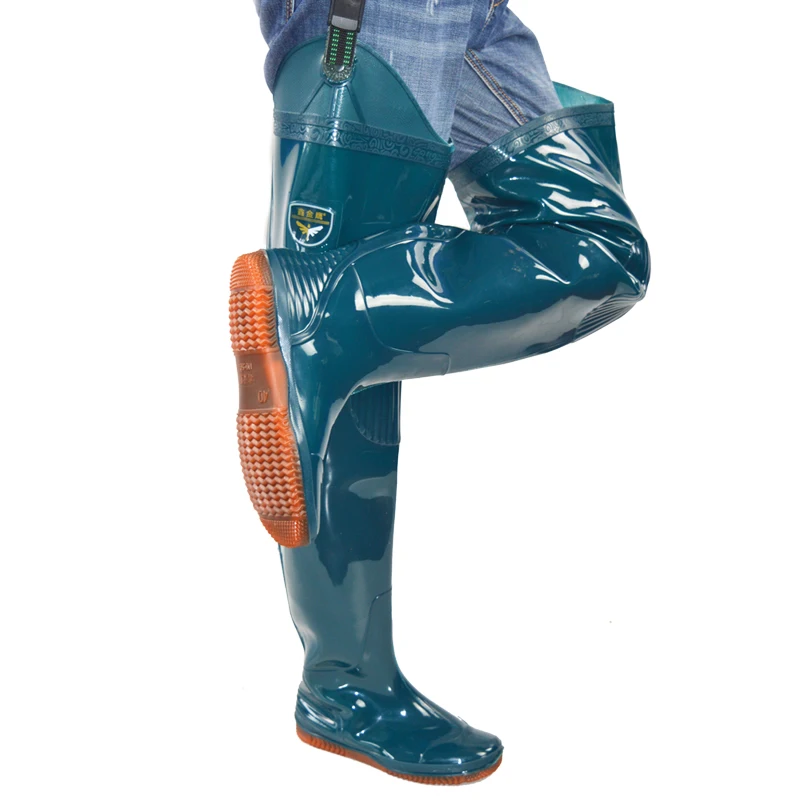 PVC fishing chest wading Set OEM Green planting garden boots fishing boots rice paddy boot