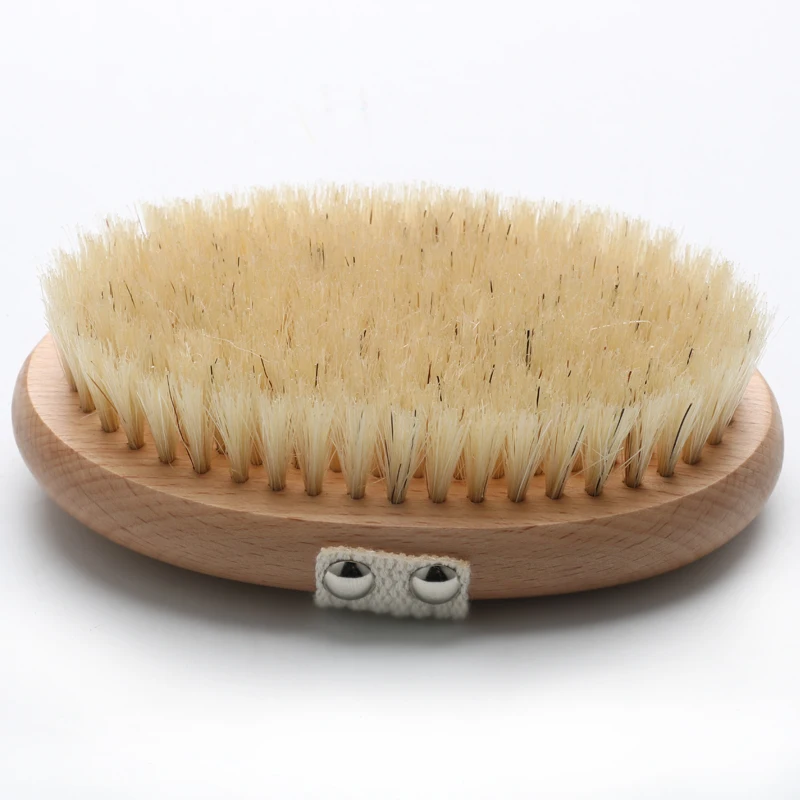 Abeis Oval Hand Hold Bath Brush Bamboo Wood Sisal Bath Shower Brush Massage Skin Bath Brush