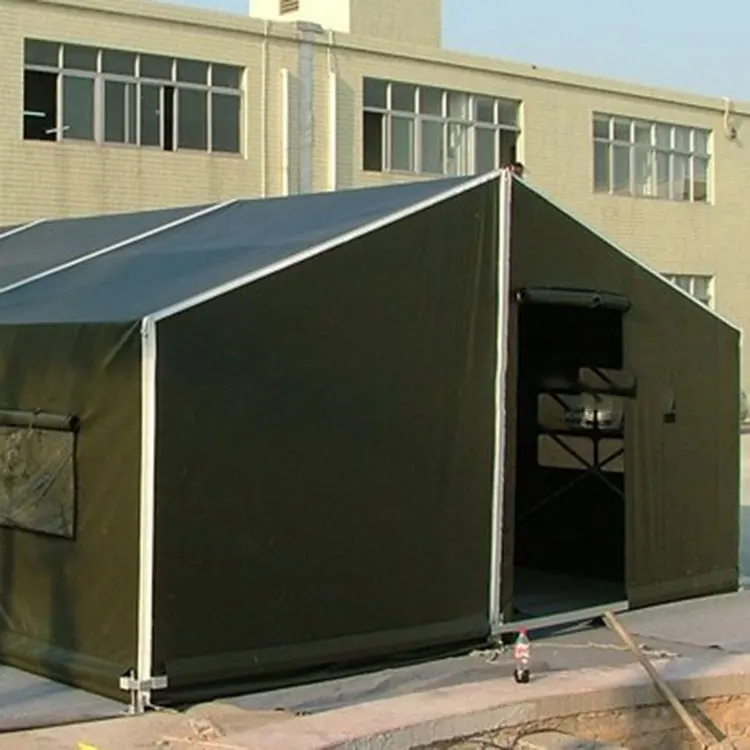 Large-Scale Outdoor Construction Rescue Tent Cotton Canvas Civil Rain-Proof Double Layers Water-Insulation Steel Aluminum Dual