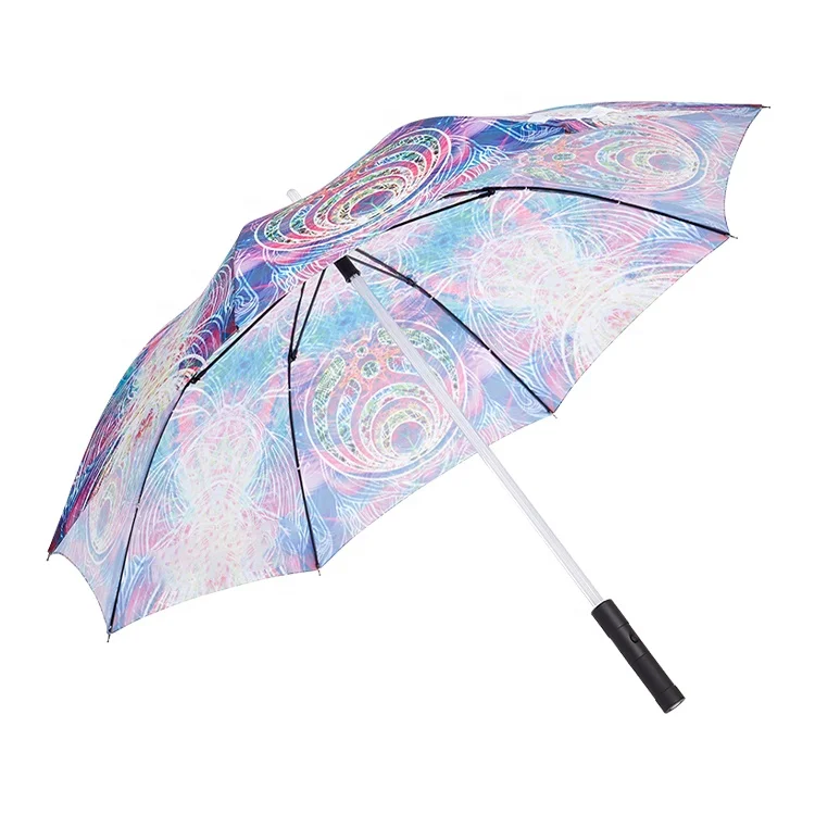Golf Lightning Proof Automatic Umbrella Sublimation Led Trade Light