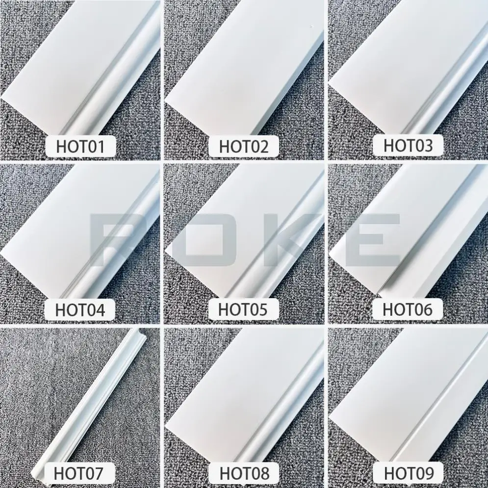 Modern Easy to clean White PS Skirting Lines Plastic Baseboard Flooring Molding for Beautify the space
