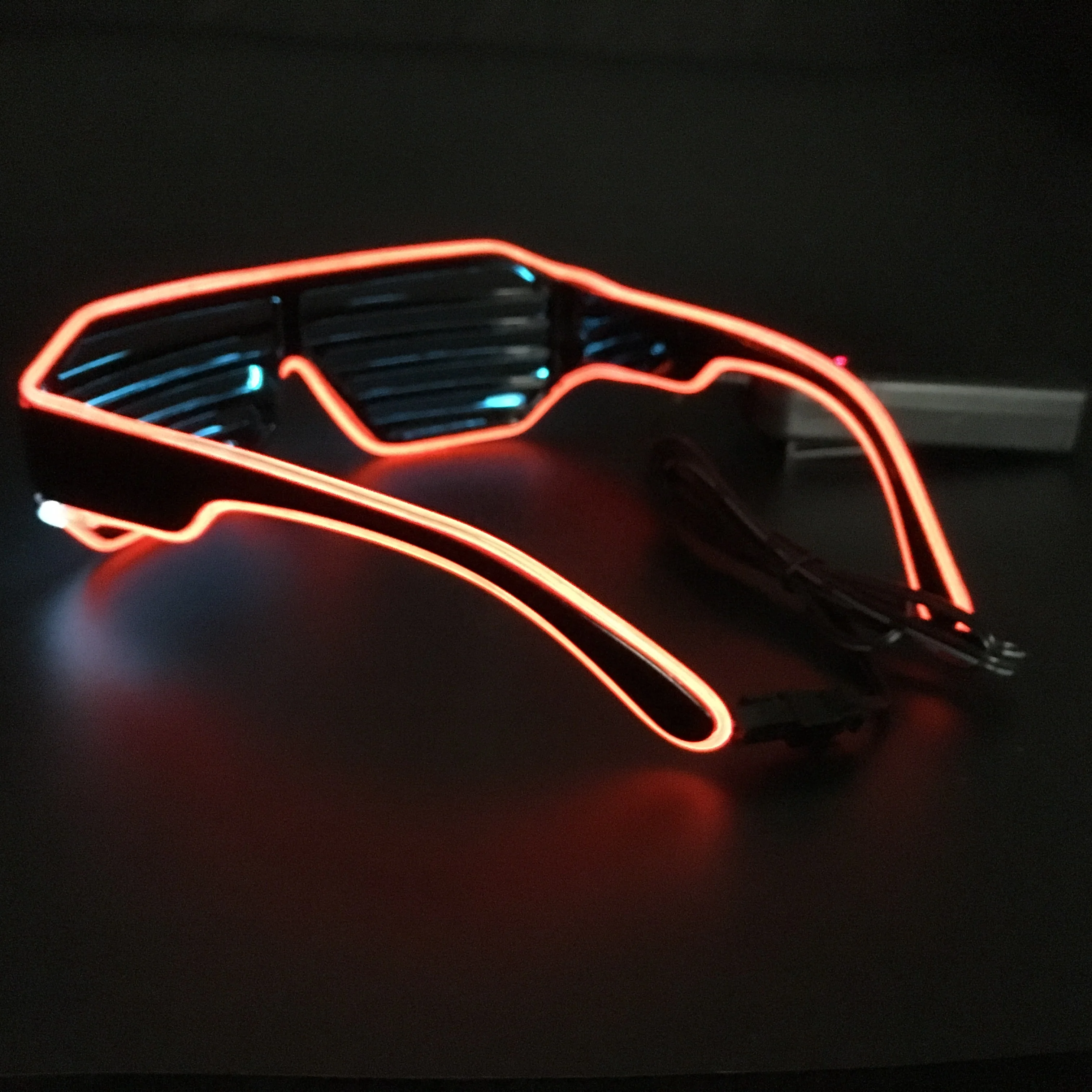 Bar Party DJ EL Wire Glasses Eyewear Shade Luminous LED Neon  Flashing Blink Sunglasses