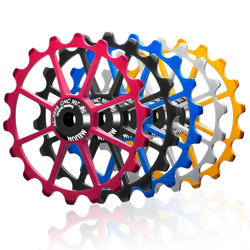
Bicycle Aluminum Alloy Speed Guide Wheel 18T Ceramic Bearing Mountain Road Folding Bike Rear Derailleur Guide Wheel 