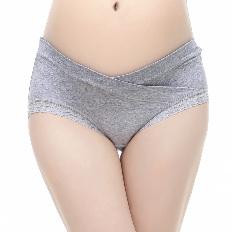 
Plus Size Cotton Underwear For Pregnant Women Maternity Panties With Lace Trim 