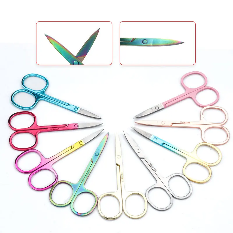 222 Curved Tip Thin Blade Stainless Steel Manicure Cuticle Nippers Beauty Trimmer  Colorful Nail Clipper Scissors