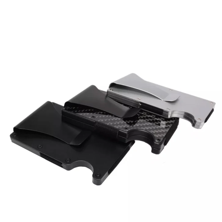 Ultra Thin Metal Blocking Wallets Slim Carbon Fiber Money Clip Wallet RFID Blocking Credit Card Case RFID Card Holder