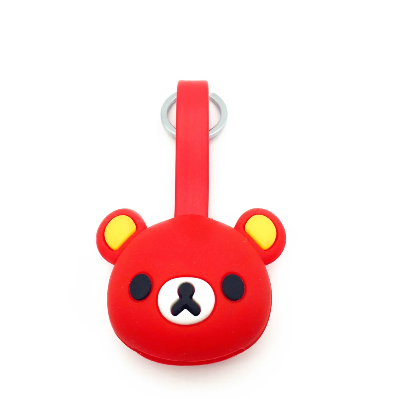 Environmental Silicone Lovely Little Bear Cartoon Silicone USB Keychain 2 in 1 Charge Cable Micro USB Cable 8 Pin for Mobile
