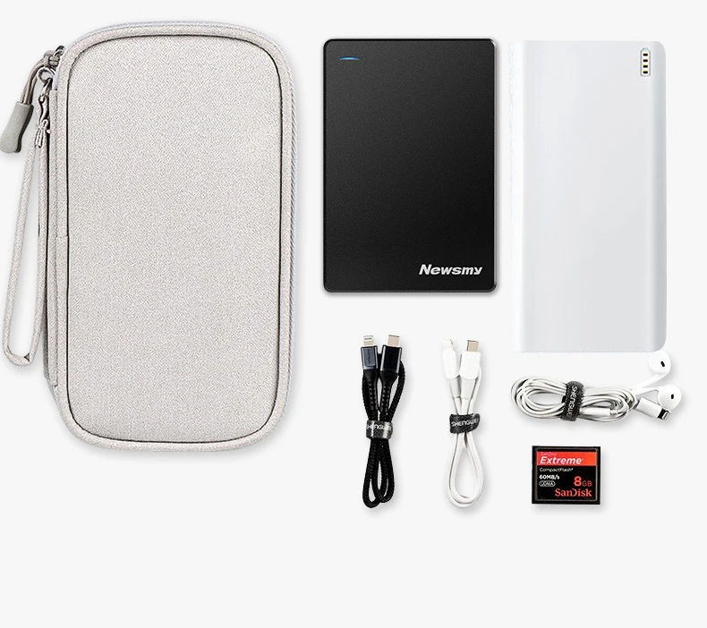 Customizable Logo Charging Treasure Data Cable Storage Bag Mobile Power Cloth Bag Hard Box Cell Phone Protective Cover