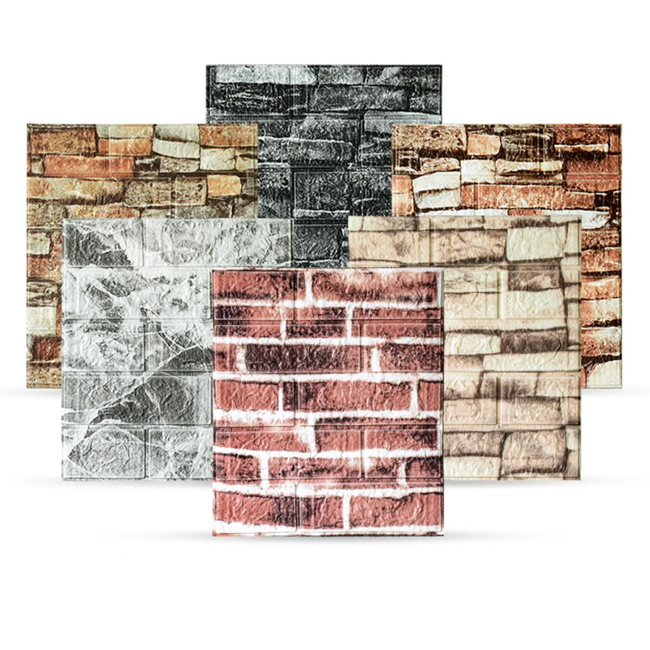 Self adhesive 3d stone/brick PVC XPE wallpaper 70x77cm wall stickers 3d for kids room animals