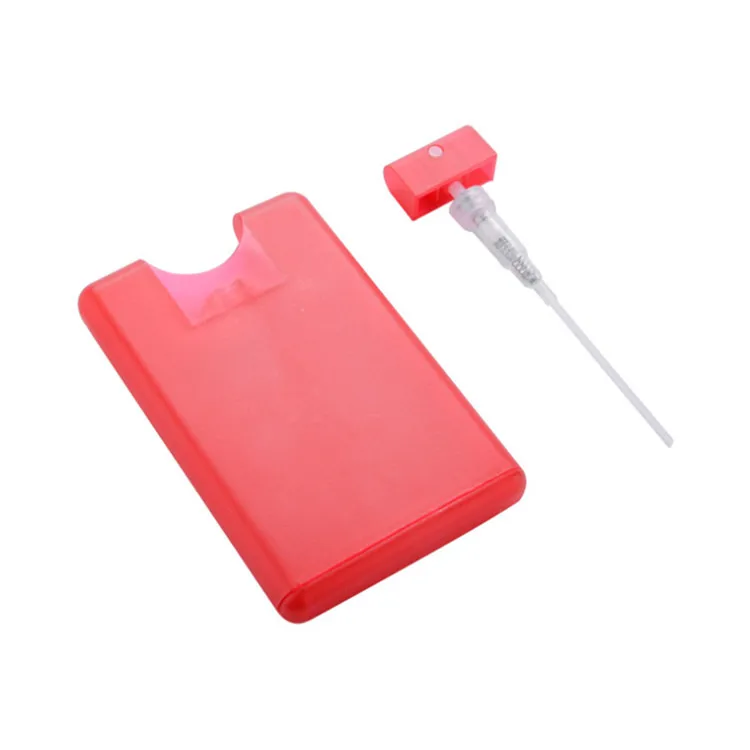 empty 20ml square pocket perfume spray bottles 20 ml pp plastic card shape bottle with sprayer Portable perfume bottle