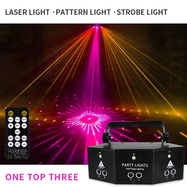 9 Eyes RGB Laser Stage Lights Strobe Stage Lighting Effect Led Projector by DMX512 Control