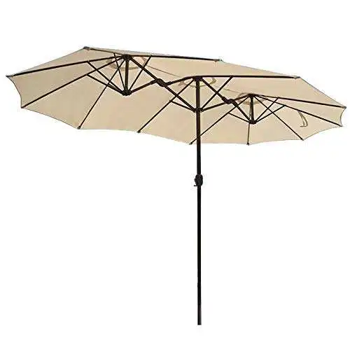 Double Parasols Balcony Large Beach Garden Patio Umbrella with Crank