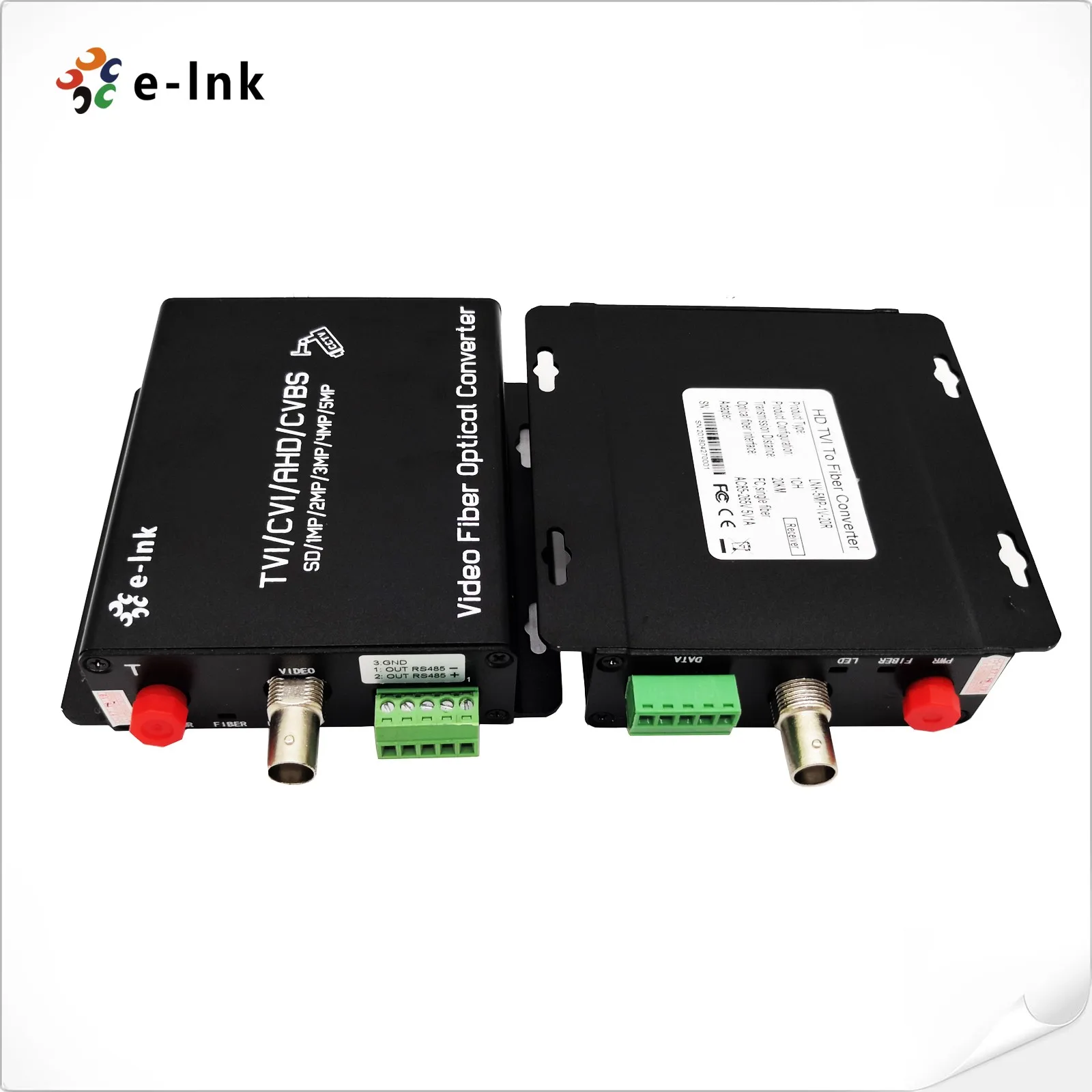  1Ch HD-AHD/CVI/TVI/CVBS Video to Fiber Converter Transceiver Support up 5MP