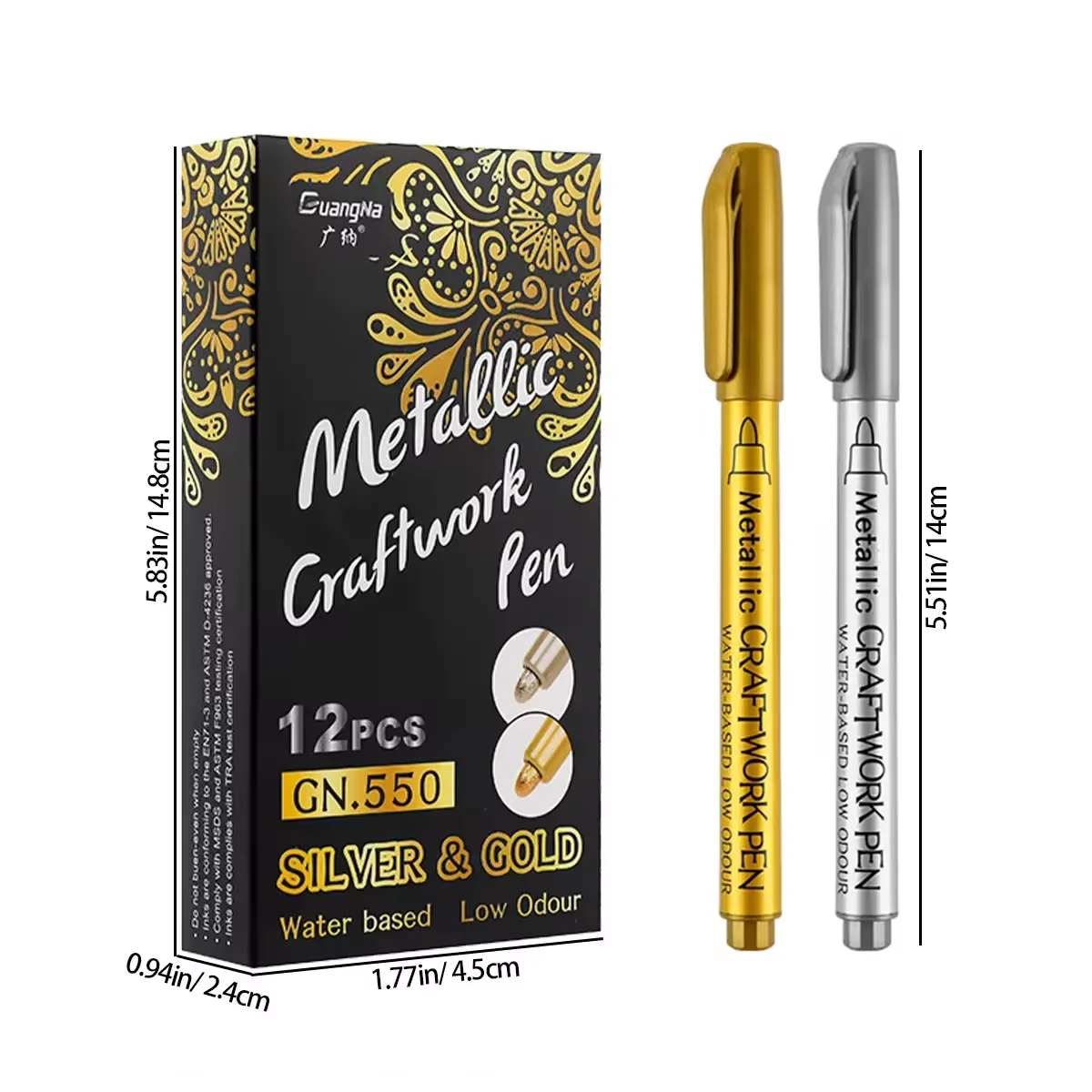 DIY Metal Waterproof Permanent Paint Marker Pens Gold Silver 1.5mm Craftwork Resin Mold Pen Art Painting Student Supplies