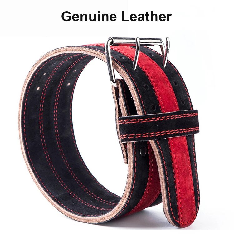 High Quality Unisex Authentic Leather Gym Back Support Weight Lifting Belt