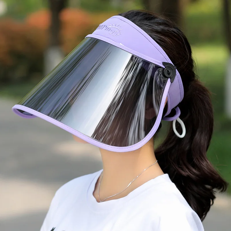 Stock UV Protection Plastic PVC Visor Cap Beach Sun visor Hat Promotion Advertising Tuorist Team Wide Brim Airtop Cap