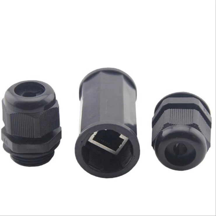 IP67 M22 RJ45 Ethernet Waterproof Connector Female to Female Two Caps Shielded RJ45 Pass Through Coupler