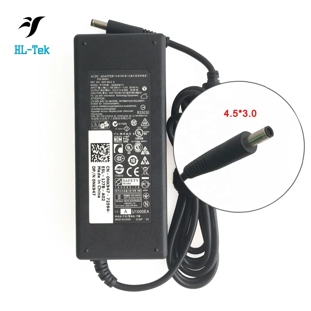 Original 90w 19.5v 4.62a ac adapter charger for Dell 11-3153 3148 4.5mm 3.0mm laptop power supply