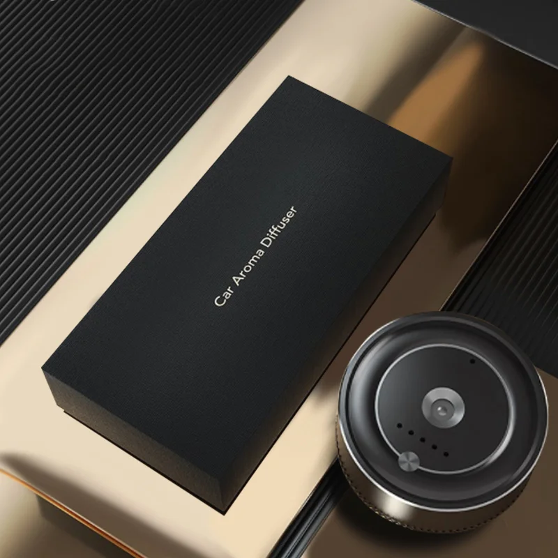 Aluminum commercial portable black round fragrance air car perfume scent diffusers