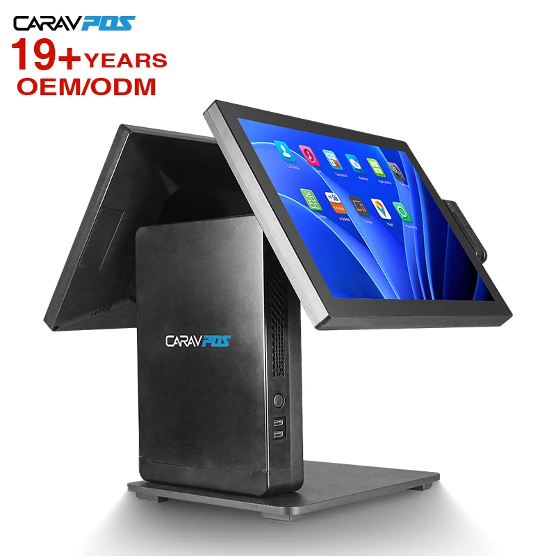 New Design 15.6 Inch Capacitive Touch Screen Pos Terminal windows Dual System with J6412/N305 CPU