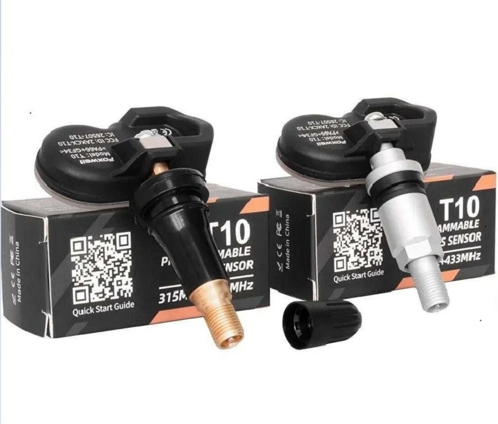 2024 Automotive tyre pressure sensors T10 universal car tire monitoring mx sensor tpms one sensor metal rubber valves ez sensors