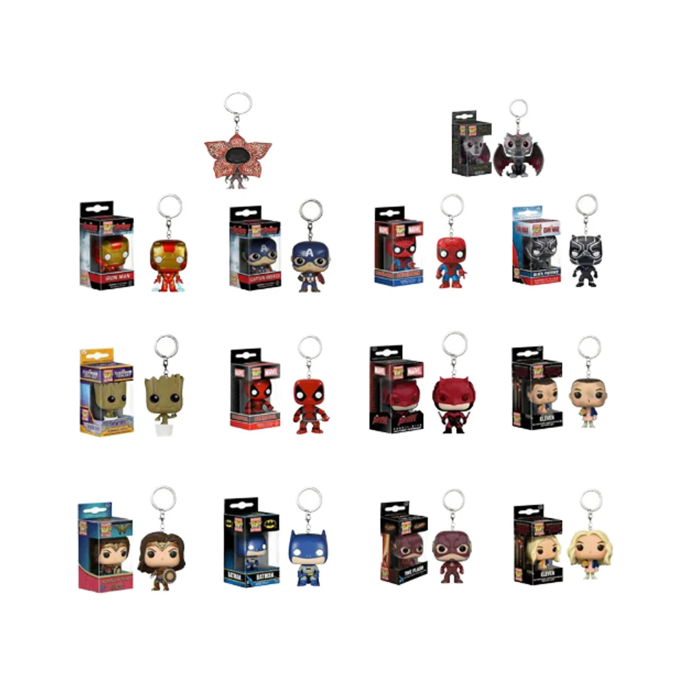 PVC Kids Aveng ers Spiderman Bat Pendant Keyring Backpack Decor Key Chain 3d Groot Anime Marvel Keychain