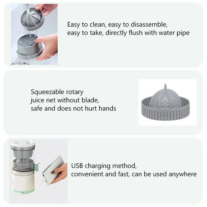 High Quality Portable Bladeless Cold Press Juicer Fresh Fruit and Vegetable Machine