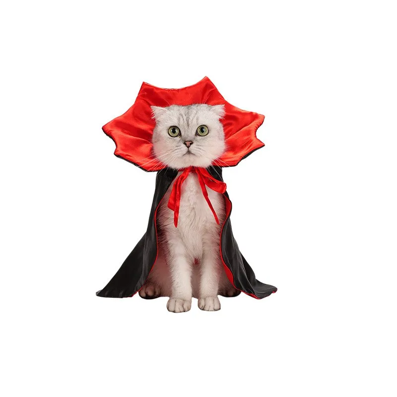 2022 Luxury Designer Halloween Pet Cat Dog Party Costumes Cute Vampire Cloak for Summer and Winter Wholesale