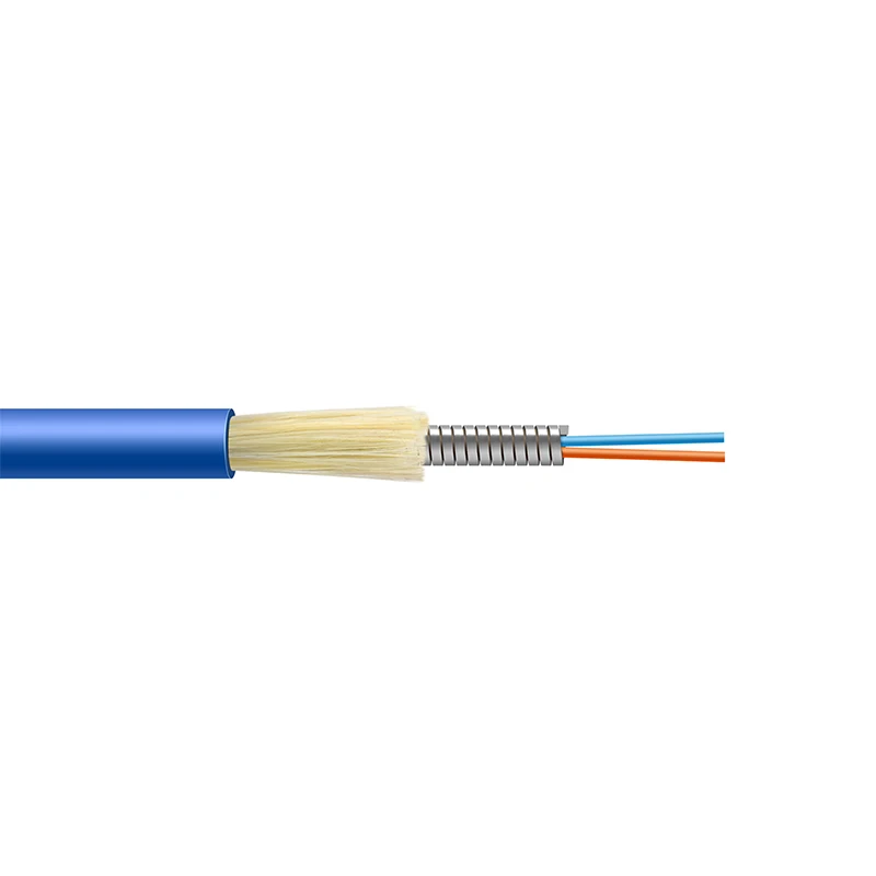 Shenzhen Hanxin 20 years communication cables ODM factory  0.9mm indoor 2 core armoured fiber optical cable