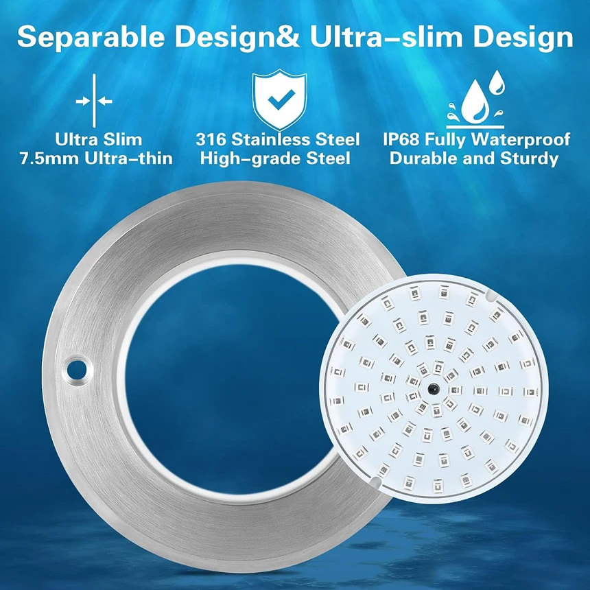 Ip68 Waterproof Light Underwater 25W Smd2835 Led Pool Light Ultra Thin Resin Filled Led Underwater Swimming Pool Lights