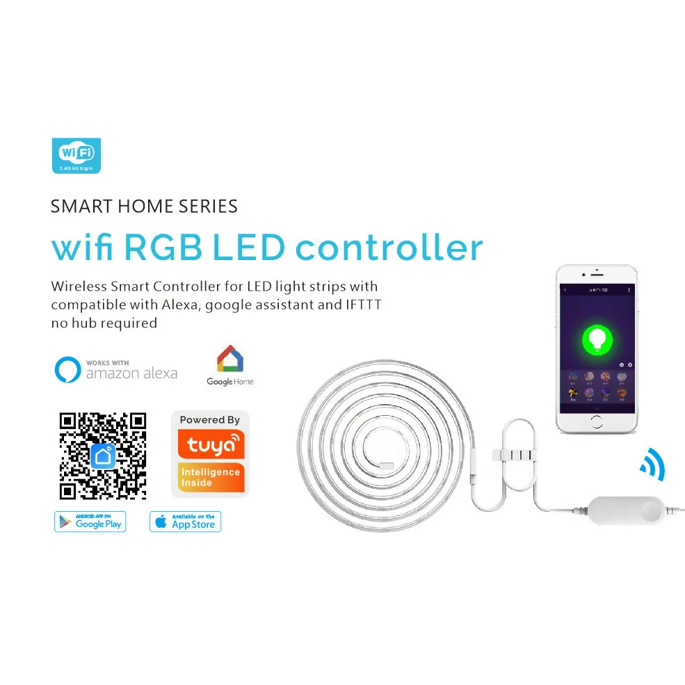 Led Backlight Tuya Smart Led Strip Light RGB DC12V 5050 Waterproof Music sync and Voice App Control 5m Wifi Led Strip Light Kit