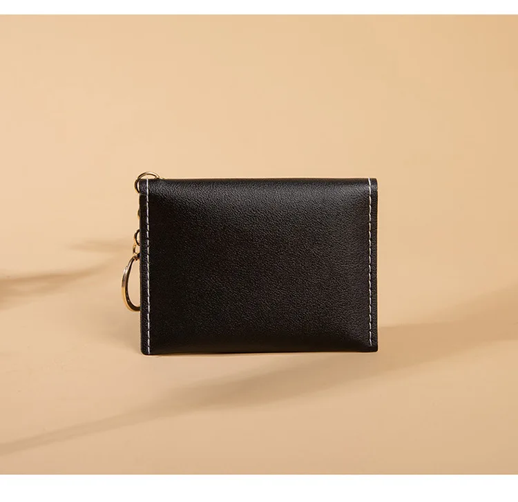 Promotional Gifts Small Short Wallet Mini Credit Card Holder Wallet Coin Purse with Key Ring