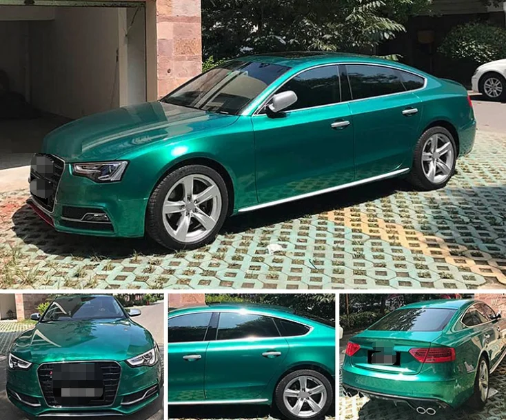 X-KOOL 18m Self adhesive PVC Emerald Glossy Green Car Wrap body cover film