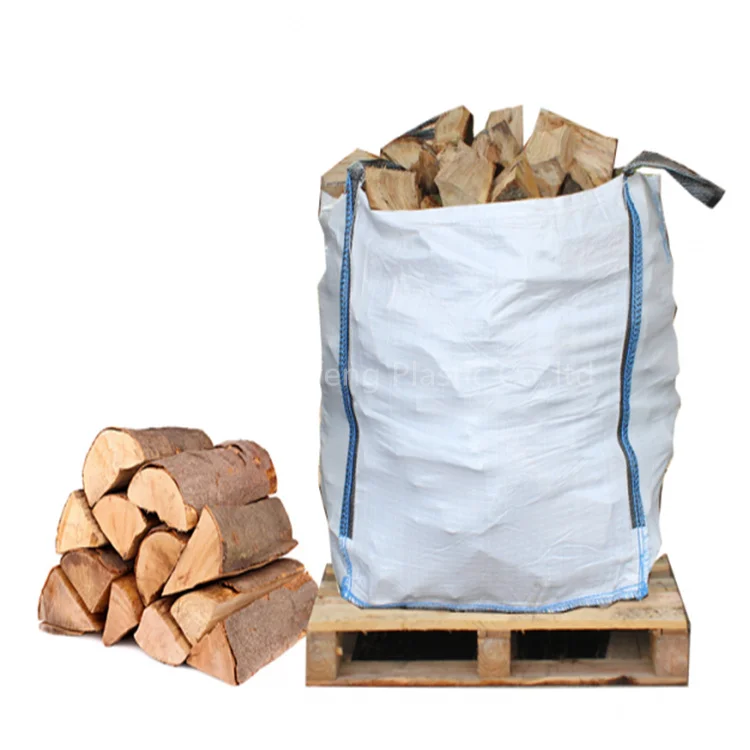 Low Cost Breathable FIBC Big Bag Canvas Firewood Plastic Ventilated Bulk Net Mesh Jumbo Packaging Bags for Sale